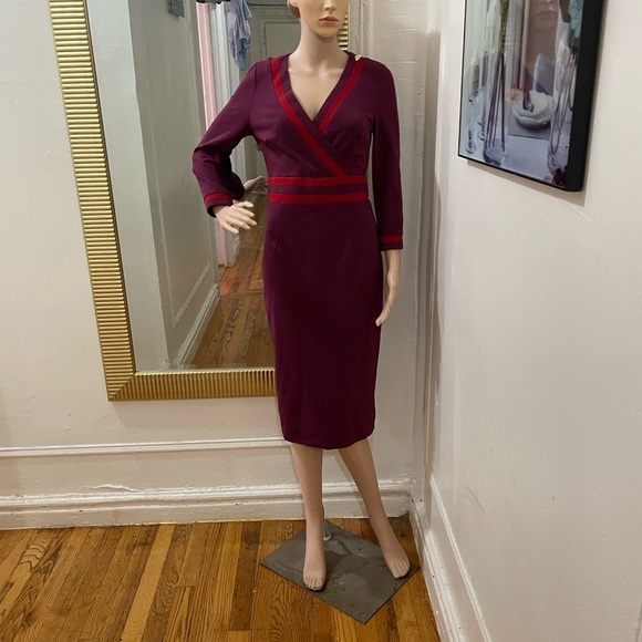 Boden Deep Red Long Sleeve Dress - Picture 3 of 13